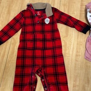 Carter's Red and Black Plaid Kids Footie